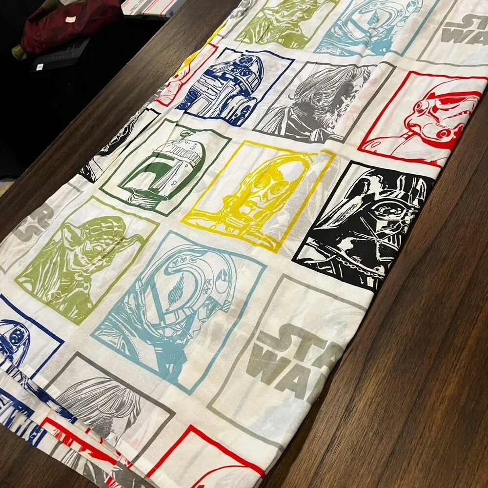 Star Wars Twin FLAT Sheet 60/40 VADER Trooper R2D2 C3PO vintage retro bed linen